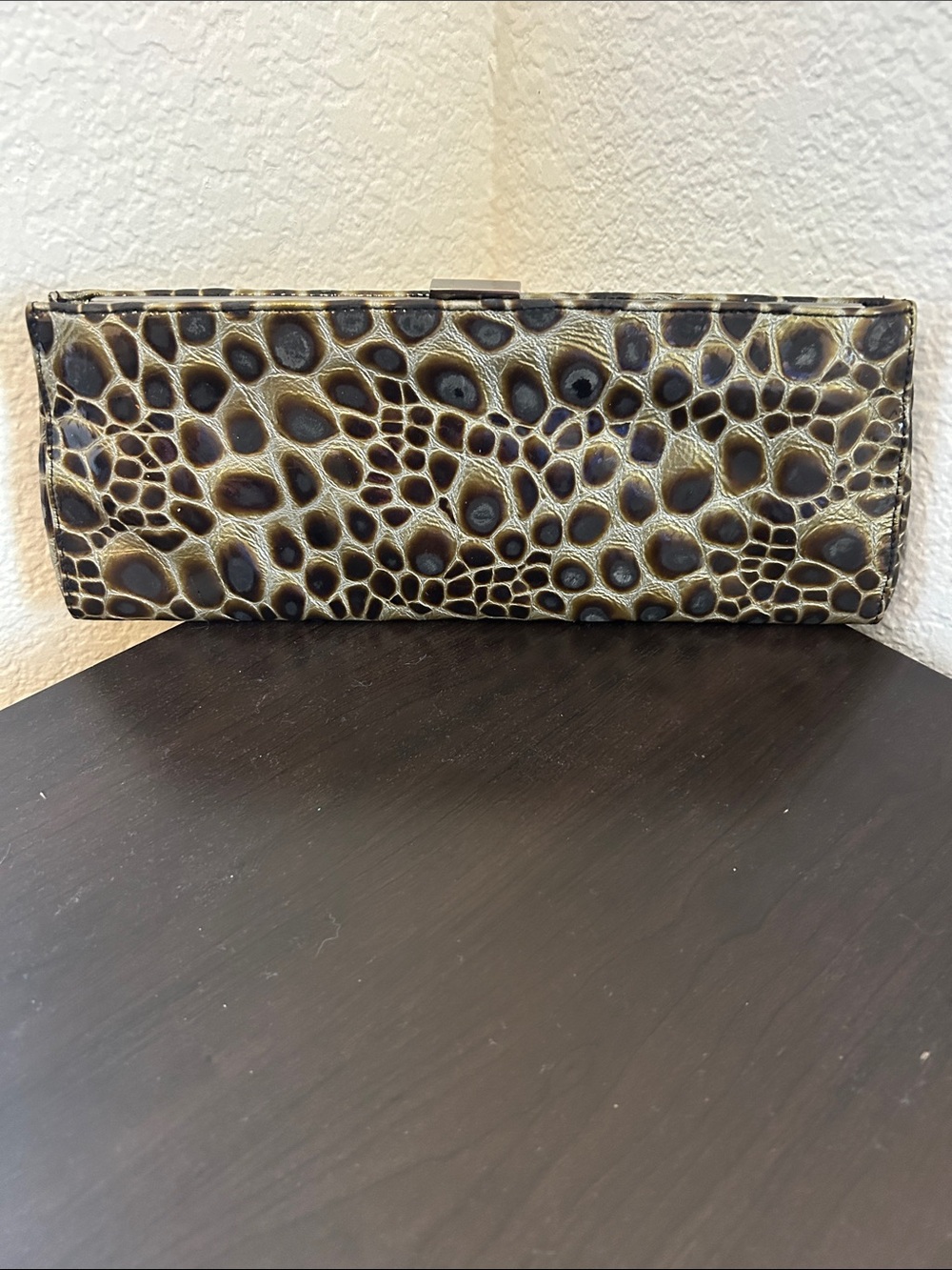 Hobo International Leather Clutch Wallet Evening Bag Croc Embossed